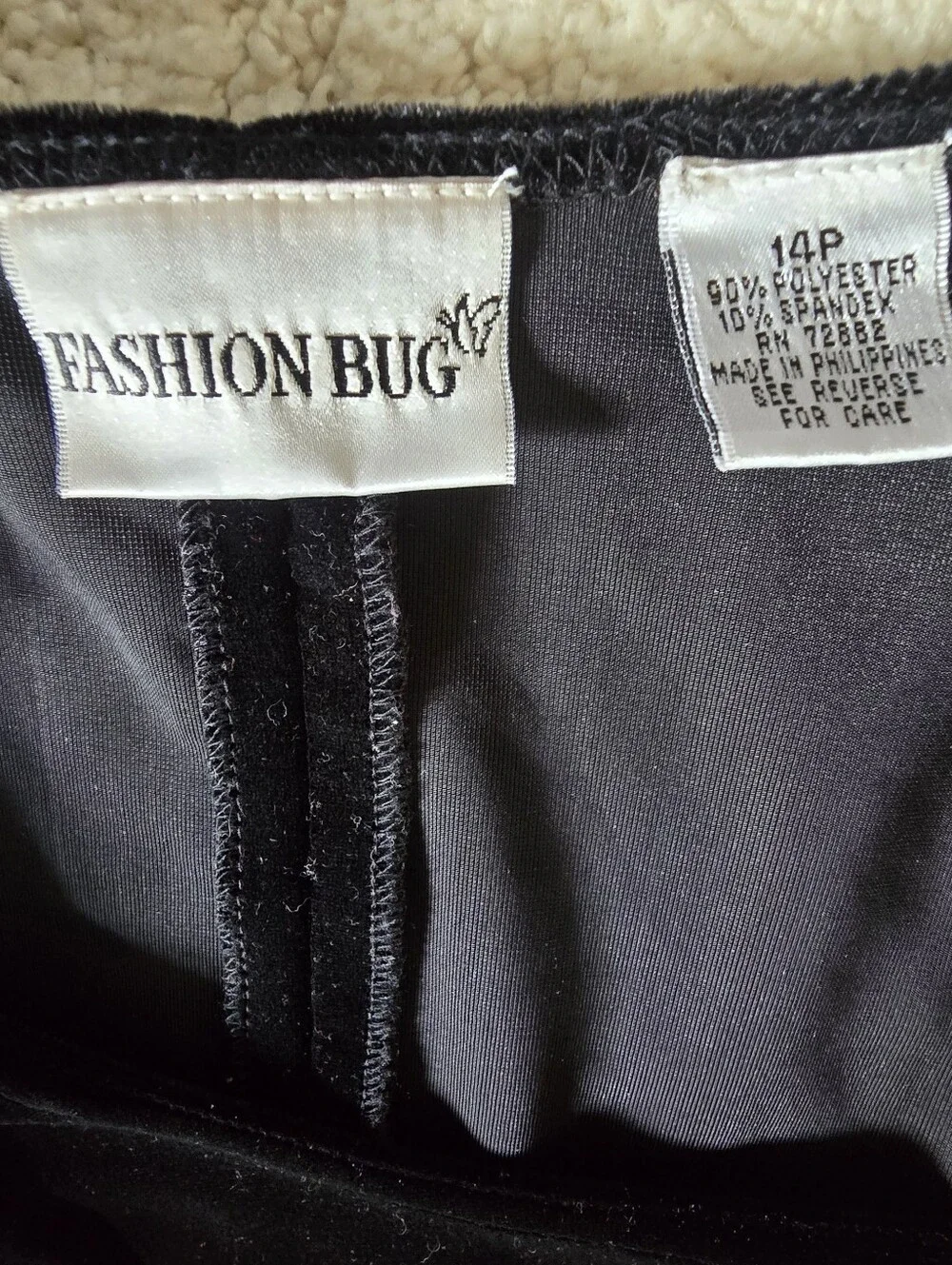 Fashion Bug Size 14P Black Velvet Embroidered Y2K Witchy Goth Lagenlook Dress